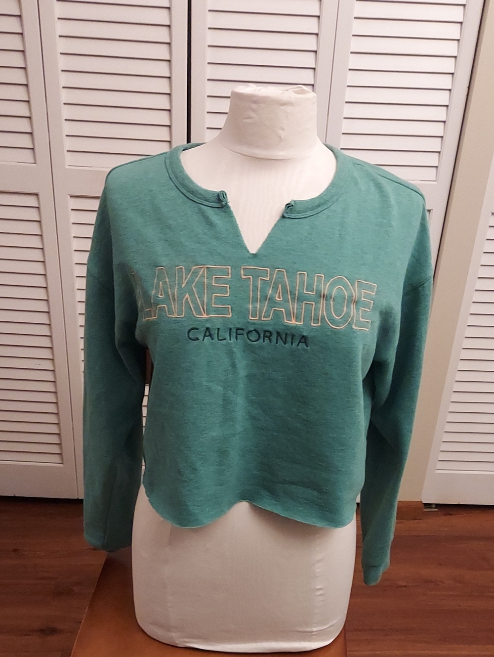 wild fable Teal Green 'Lake Tahoe' Notch-Neck Pullover